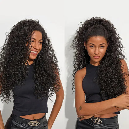 🔥Last Day:90% Off🔥26" 3-in-1 Human Hair Half Wig – Curly, Ready-to-Wear, Shaggy Waves, Big Voluminous Hair