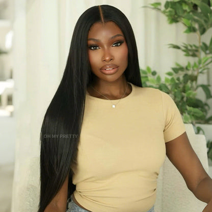 13x6 Kinky Straight Layered Lace Front Wig – Glueless, Adjustable Fit, 250% Density, Ready-to-Wear