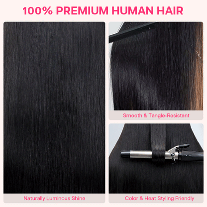 13x6 Kinky Straight Layered Lace Front Wig – Glueless, Adjustable Fit, 250% Density, Ready-to-Wear