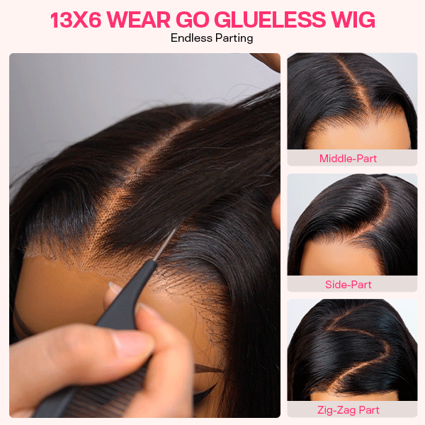 13x6 Kinky Straight Layered Lace Front Wig – Glueless, Adjustable Fit, 250% Density, Ready-to-Wear