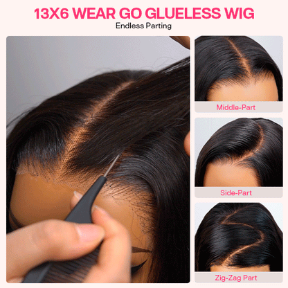 13x6 Kinky Straight Layered Lace Front Wig – Glueless, Adjustable Fit, 250% Density, Ready-to-Wear