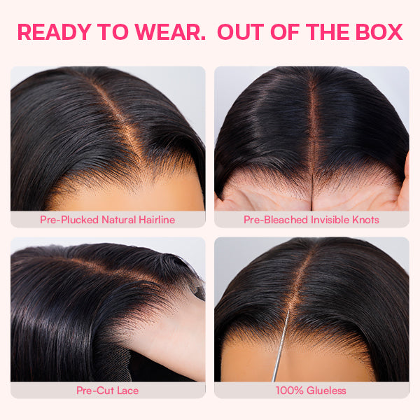 13x6 Kinky Straight Layered Lace Front Wig – Glueless, Adjustable Fit, 250% Density, Ready-to-Wear