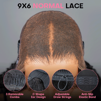 Voluminous & Bouncy Burmese Curly M-Cap 9x6 Lace Wig – Glueless, Bleached Knots, Adjustable Drawstrings