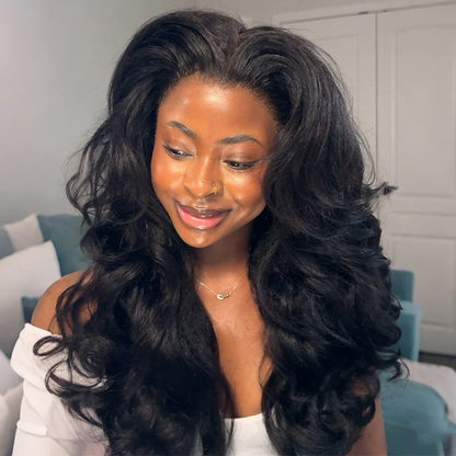 13x6 Kinky Straight Layered Cut Lace Front Wig – Glueless, Invisi Drawstring, 250% Density